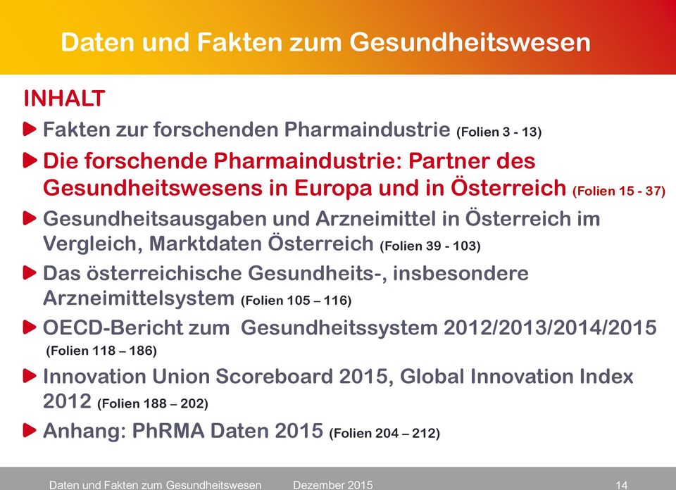 Österreich (Folien 39-103) Das österreichische Gesundheits-, insbesondere Arzneimittelsystem (Folien 105 116) OECD-Bericht zum Gesundheitssystem