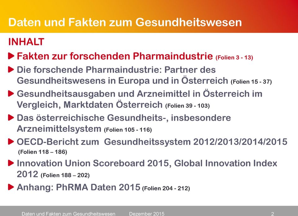 Österreich (Folien 39-103) Das österreichische Gesundheits-, insbesondere Arzneimittelsystem (Folien 105-116) OECD-Bericht zum Gesundheitssystem