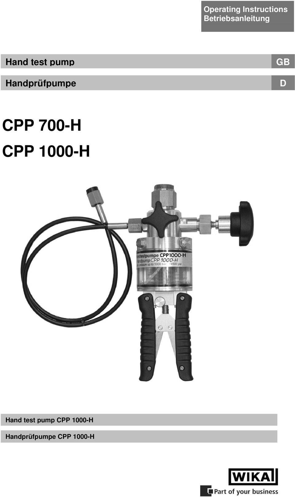 Handprüfpumpe GB CPP 700-H CPP