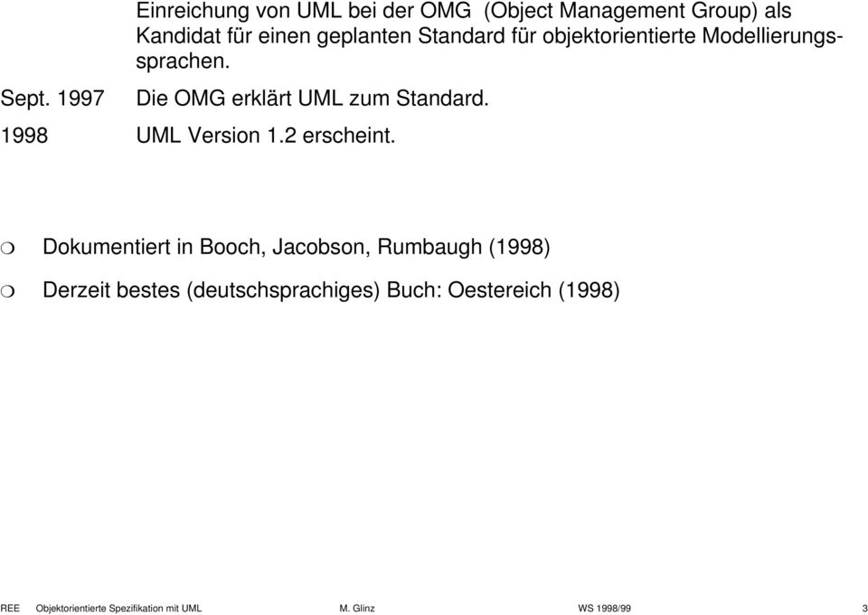 1998 UML Version 1.2 erscheint.