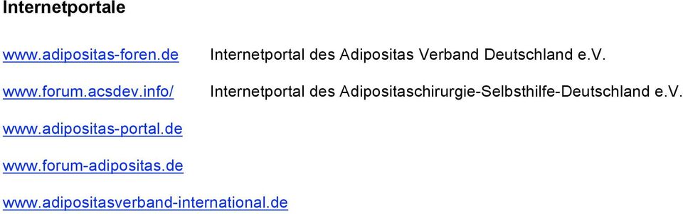 Internetportal des Adipositaschirurgie-Selbsthilfe-Deutschland e.v.