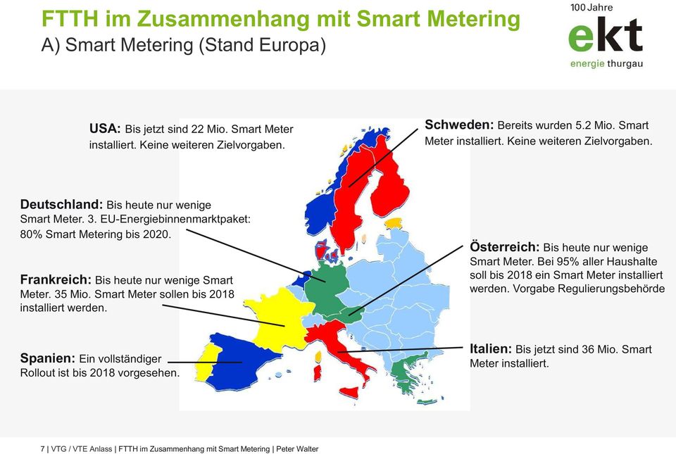 Österreich: Bis heute nur wenige Smart Meter. Bei 95% aller Haushalte soll bis 2018 ein Smart Meter installiert werden.