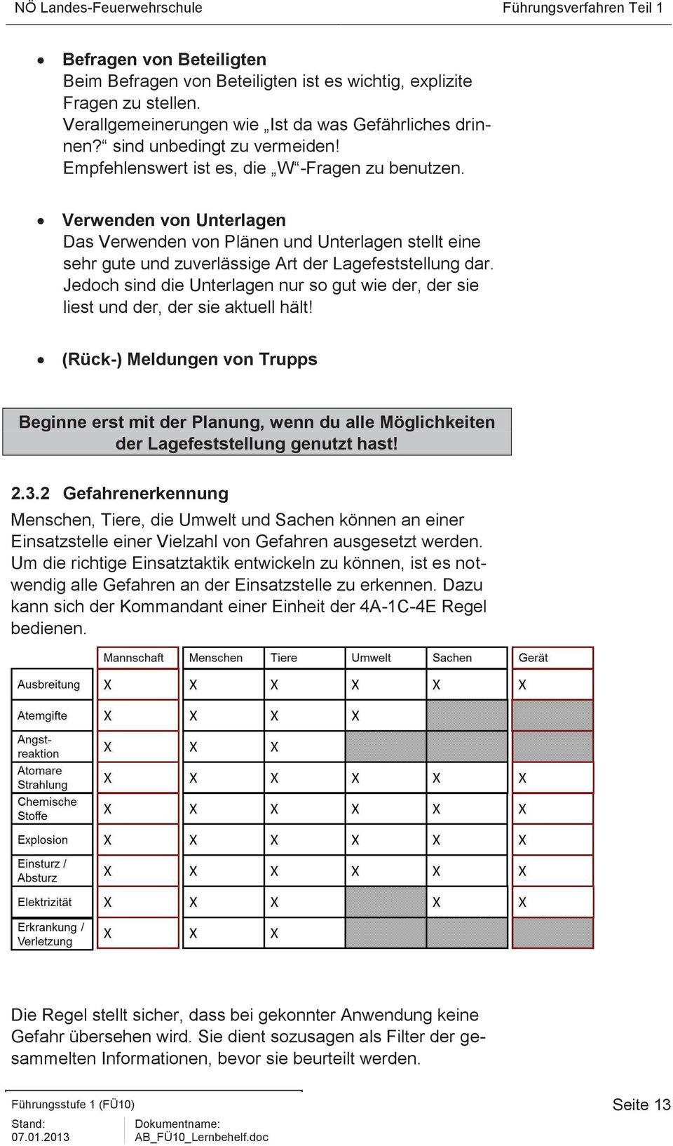 Verwenden von Unterlagen Das Verwenden von Plänen und Unterlagen stellt eine sehr gute und zuverlässige Art der Lagefeststellung dar.