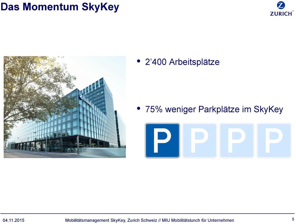2015 Mobilitätsmanagement SkyKey, Zurich