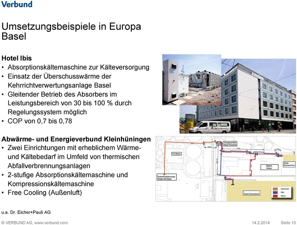 0,7 bis 0,78 Abwärme- und Energieverbund Kleinhüningen Zwei Einrichtungen mit erheblichem Wärmeund Kältebedarf im Umfeld von thermischen