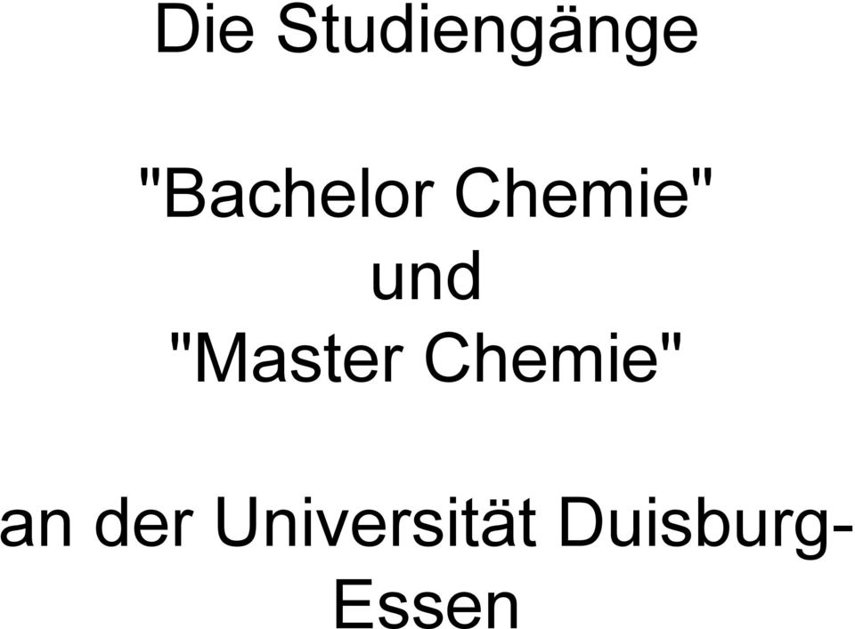 "Master Chemie" an der