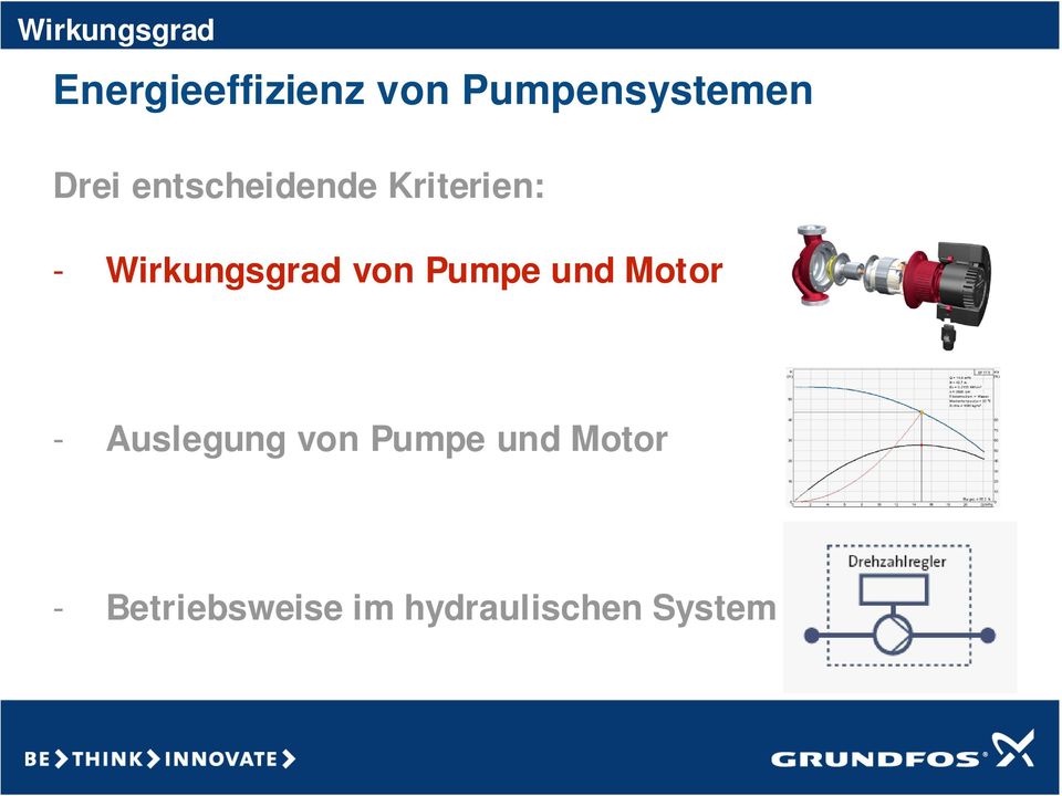 Wirkungsgrad von Pumpe und Motor - Auslegung