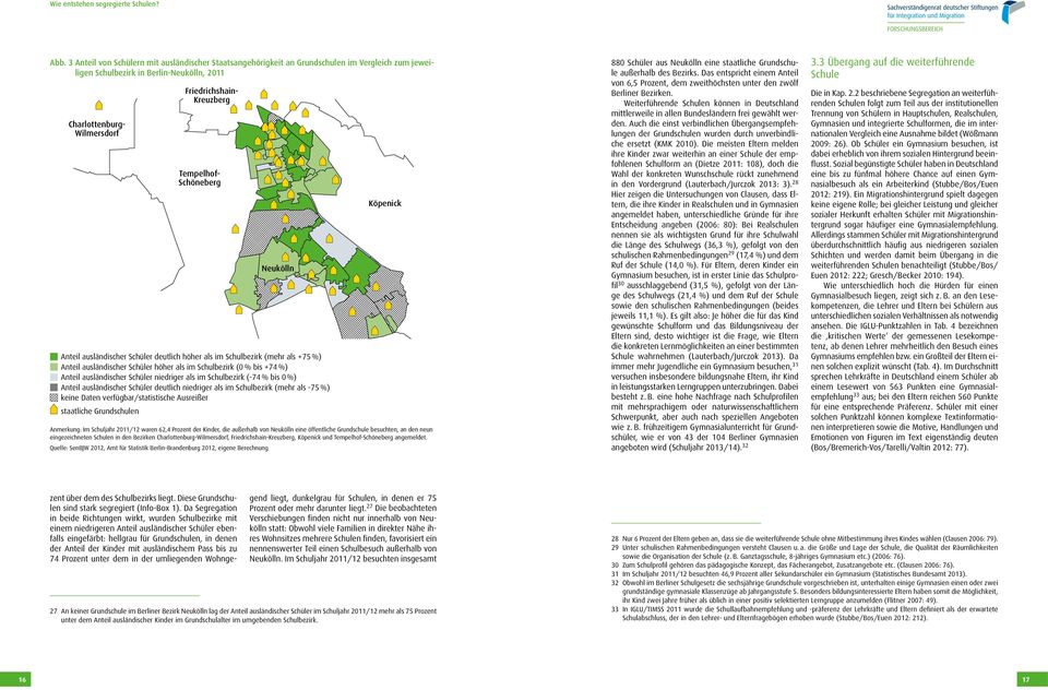 Charlottenburg- Charlottenburg- Wilmersdorf Wilmersdorf Friedrichshain- Friedrichshain- Kreuzberg Kreuzberg Neukölln Neukölln Anteil ausländischer Anteil ausländischer Schüler Schüler deutlich