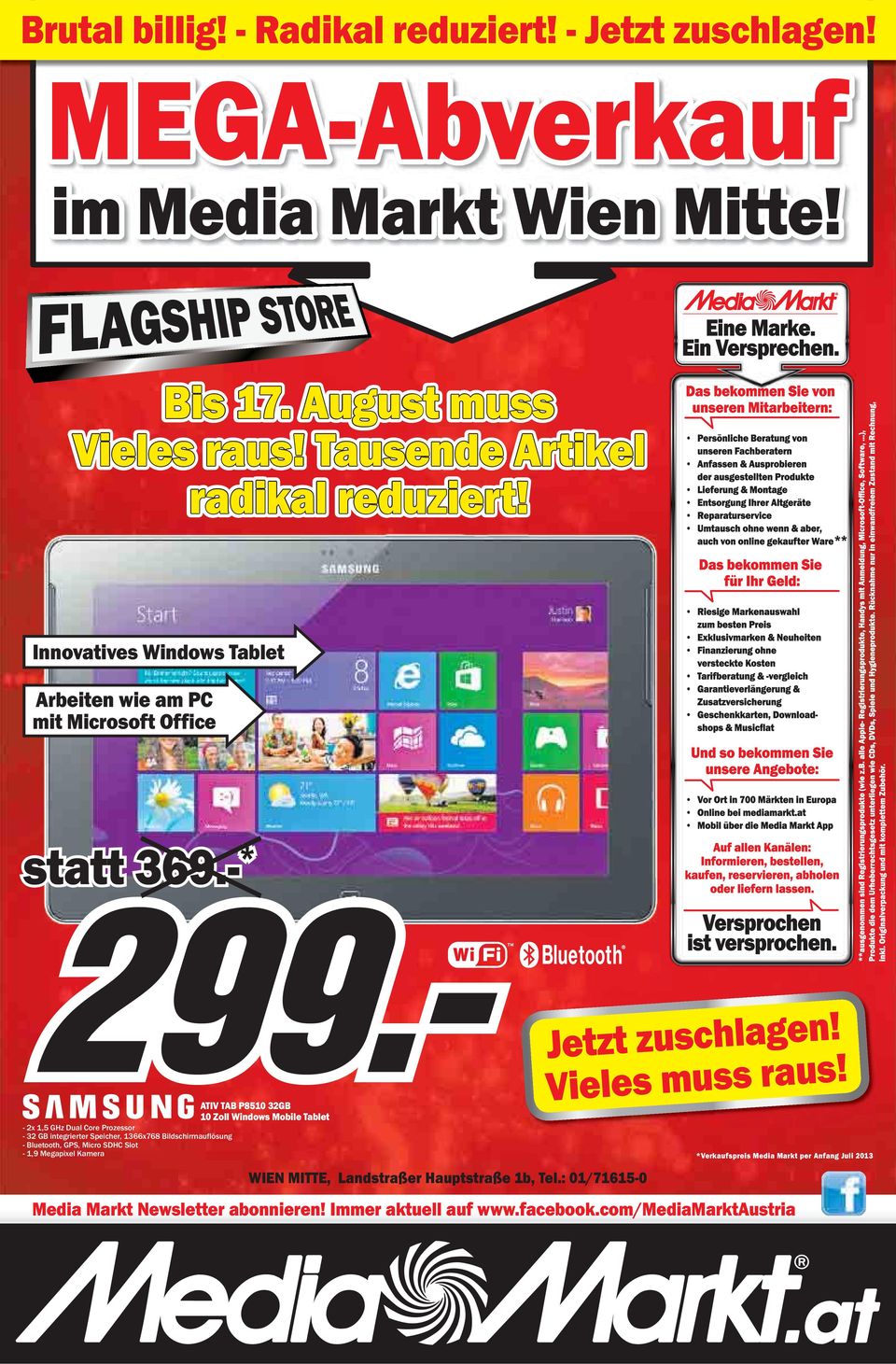 - * ATIV TAB P8510 32GB 10 Zoll Windows Mobile Tablet - 2x 1,5 GHz Dual Core Prozessor - 32 GB integrierter Speicher, 1366x768