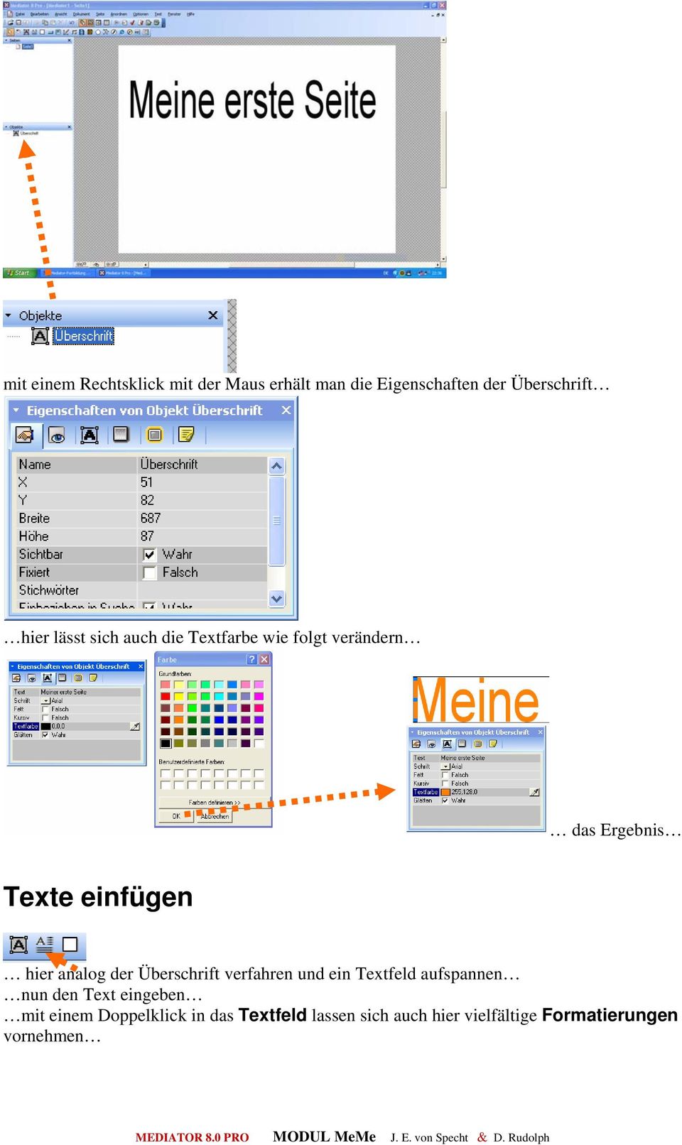 analog der Überschrift verfahren und ein Textfeld aufspannen nun den Text eingeben mit