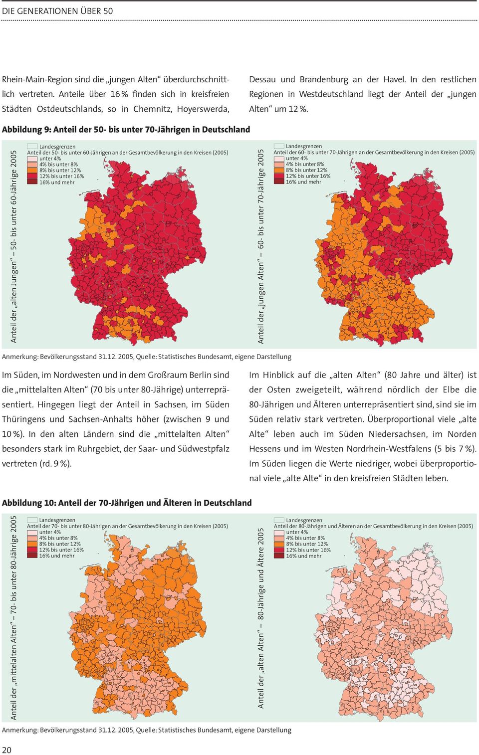 Anteile über 16 % finden sich in kreisfreien Regionen in Westdeutschland liegt der Anteil der jungen Städten Ostdeutschlands, so in Chemnitz, Hoyerswerda, Alten um 12 %.