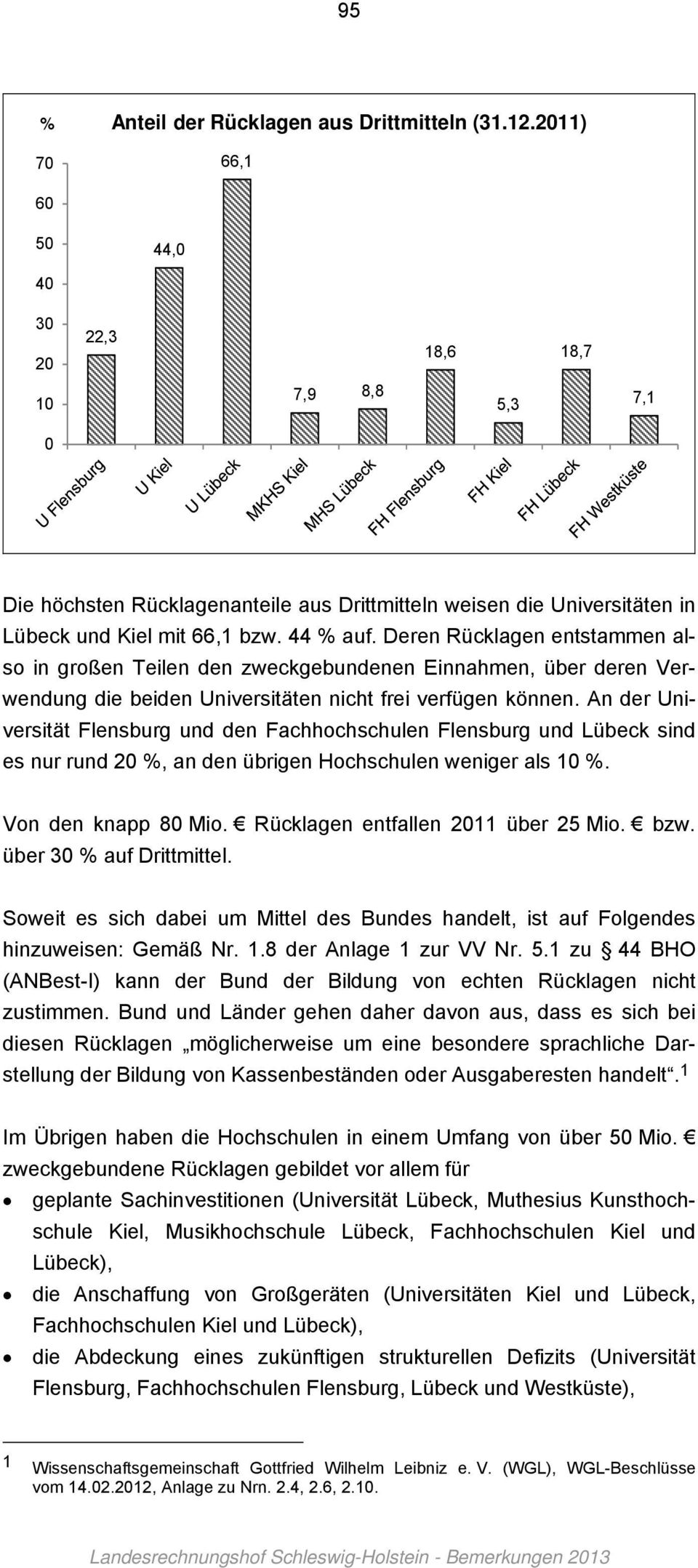 Deren Rücklagen entstammen also in großen Teilen den zweckgebundenen Einnahmen, über deren Verwendung die beiden Universitäten nicht frei verfügen können.