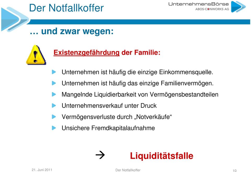 Mangelnde Liquidierbarkeit von Vermögensbestandteilen Unternehmensverkauf unter Druck