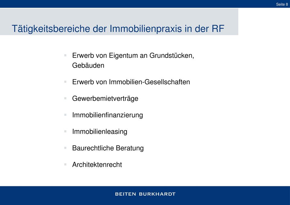 Immobilien-Gesellschaften Gewerbemietverträge