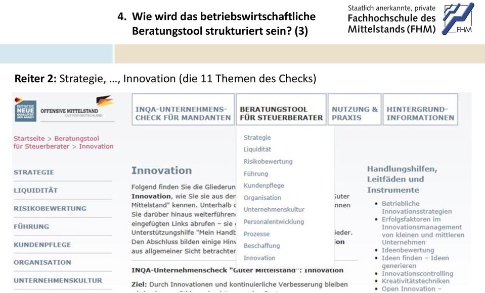 Beratungstool strukturiert sein?