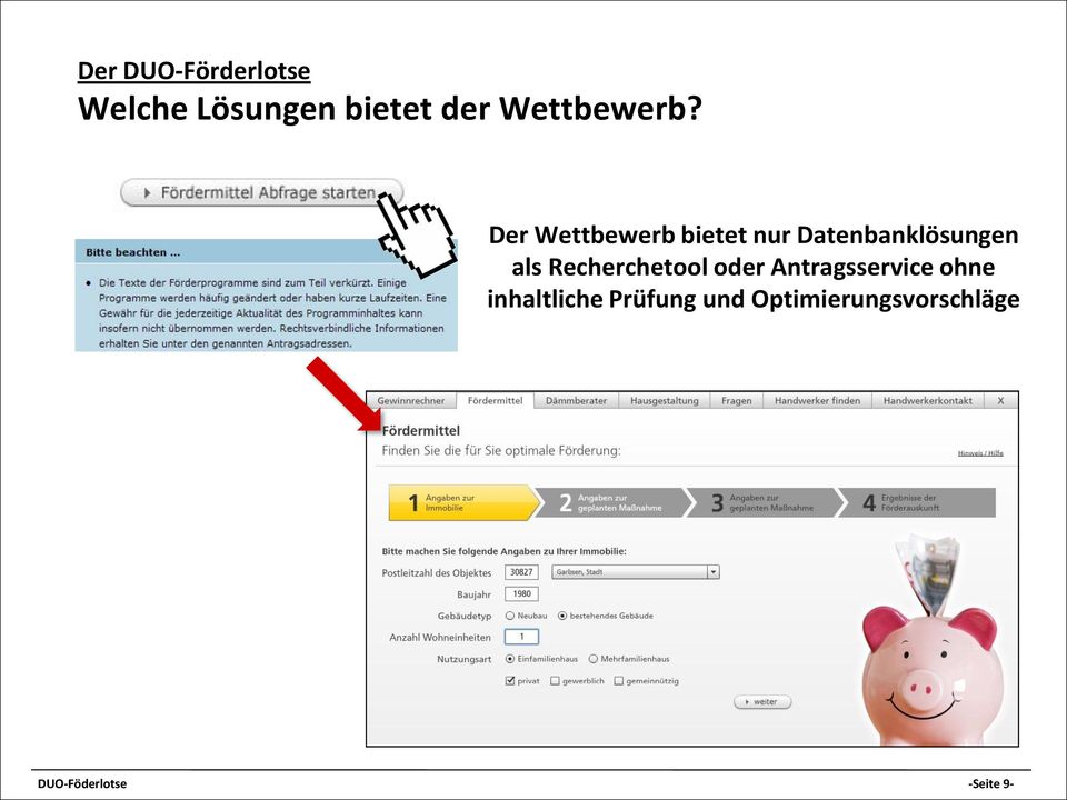 Recherchetool oder Antragsservice ohne