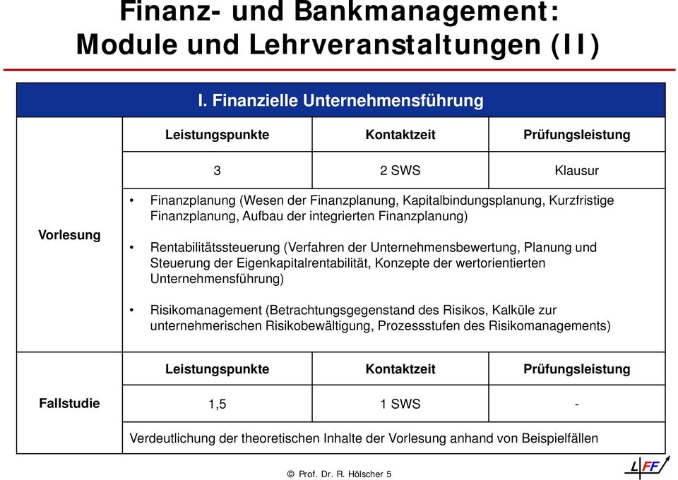 Finanzplanung) Rentabilitätssteuerung (Verfahren der Unternehmensbewertung, Planung und Steuerung der Eigenkapitalrentabilität, Konzepte der