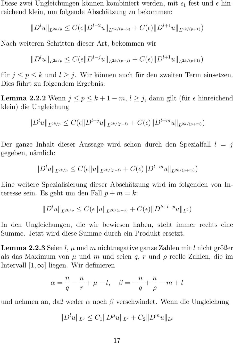Dies führt zu folgendem Ergebnis: Lemma 2.