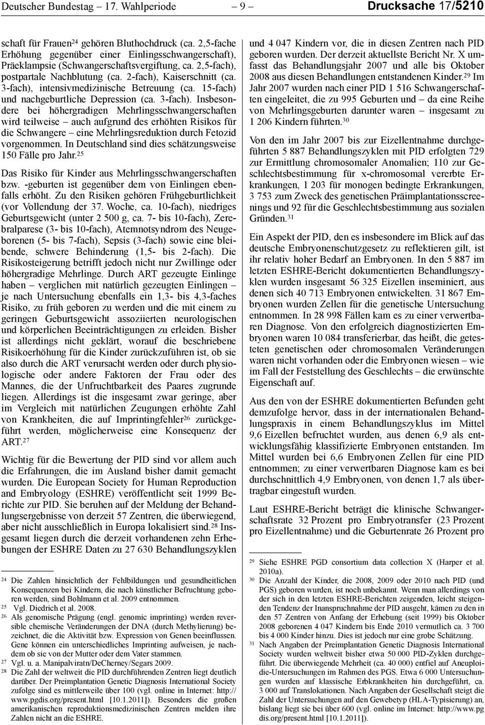 3-fach), intensivmedizinische Betreuung (ca. 15-fach) und nachgeburtliche Depression (ca. 3-fach).