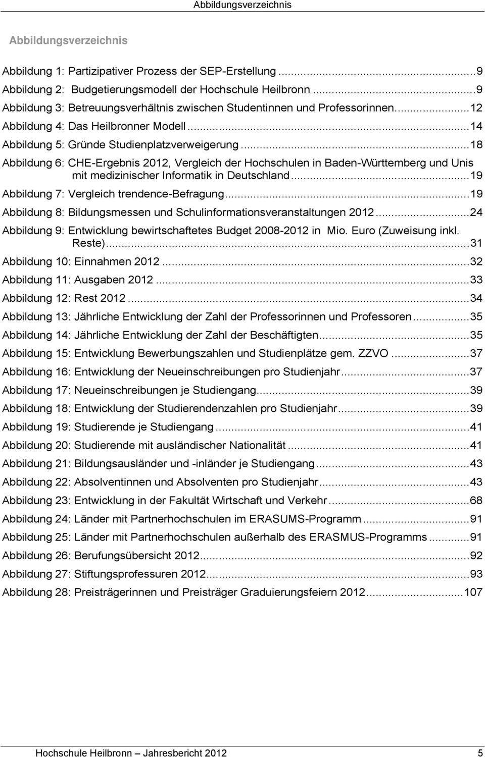 .. 18 Abbildung 6: CHE-Ergebnis 2012, Vergleich der Hochschulen in Baden-Württemberg und Unis mit medizinischer Informatik in Deutschland... 19 Abbildung 7: Vergleich trendence-befragung.