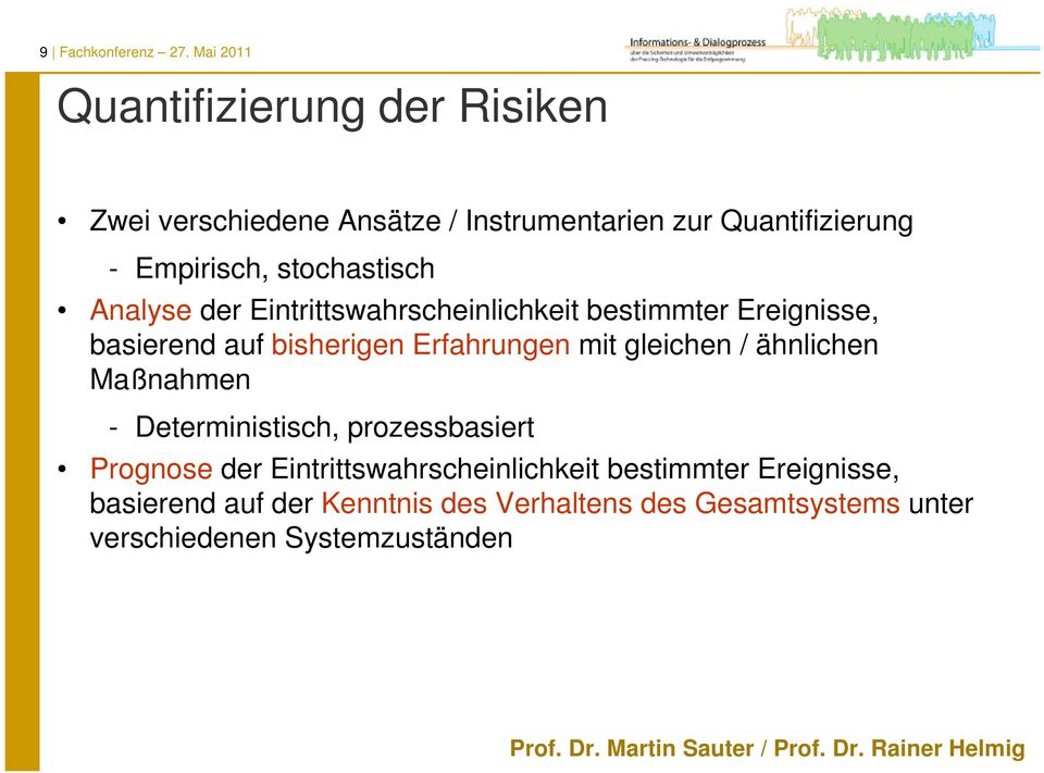 stochastisch Analyse der Eintrittswahrscheinlichkeit bestimmter Ereignisse, basierend auf bisherigen Erfahrungen mit