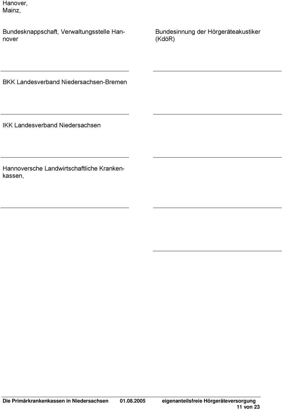 Landesverband Niedersachsen-Bremen IKK Landesverband