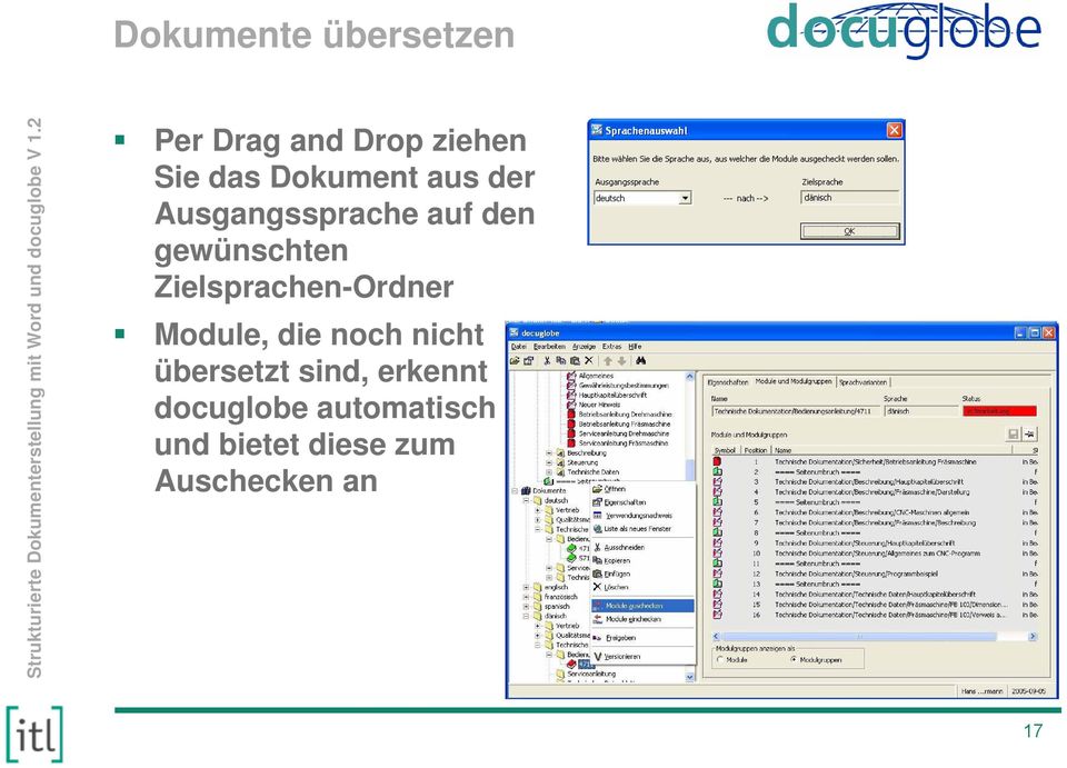 Zielsprachen-Ordner Module, die noch nicht übersetzt sind,