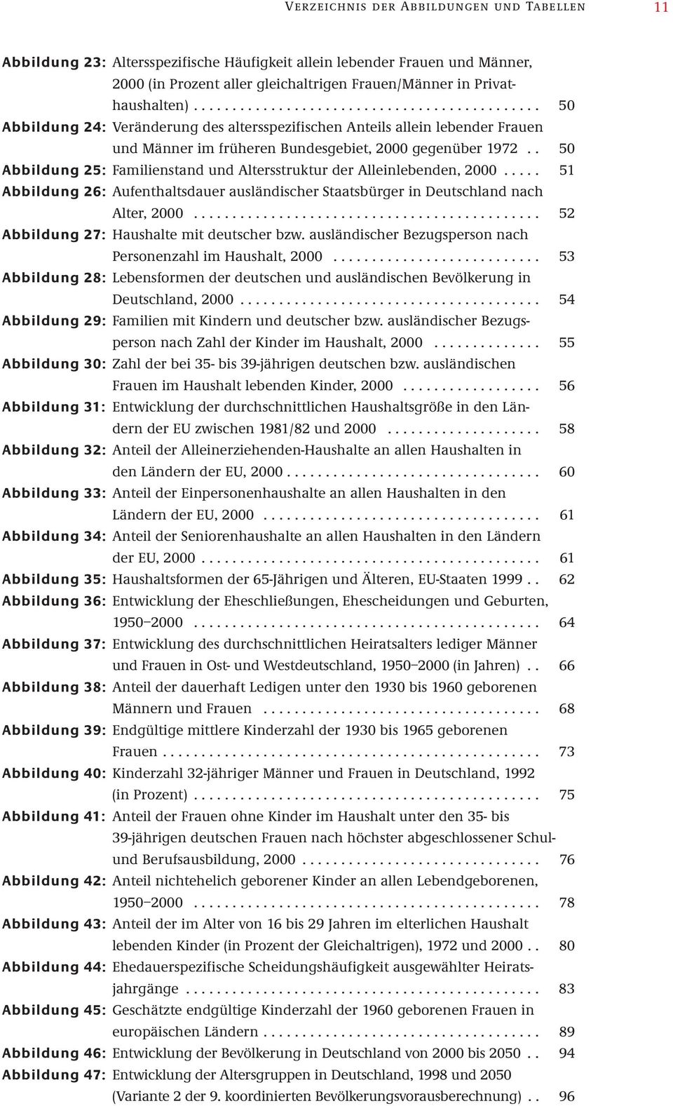 . 50 Abbildung 25: Familienstand und Altersstruktur der Alleinlebenden, 2000..... 51 Abbildung 26: Aufenthaltsdauer ausländischer Staatsbürger in Deutschland nach Alter, 2000.
