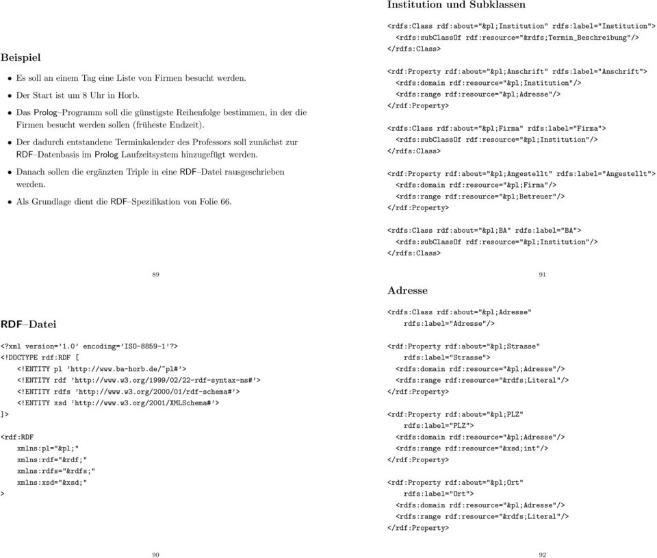 Der dadurch entstandene Terminkalender des Professors soll zunächst zur RDF Datenbasis im Prolog Laufzeitsystem hinzugefügt werden.