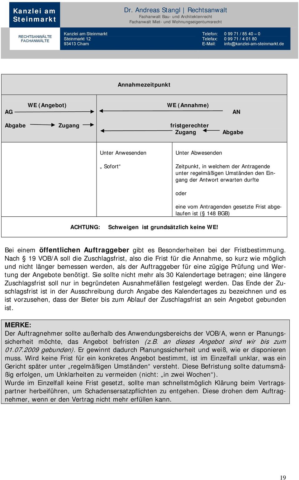 Bei einem öffentlichen Auftraggeber gibt es Besonderheiten bei der Fristbestimmung.