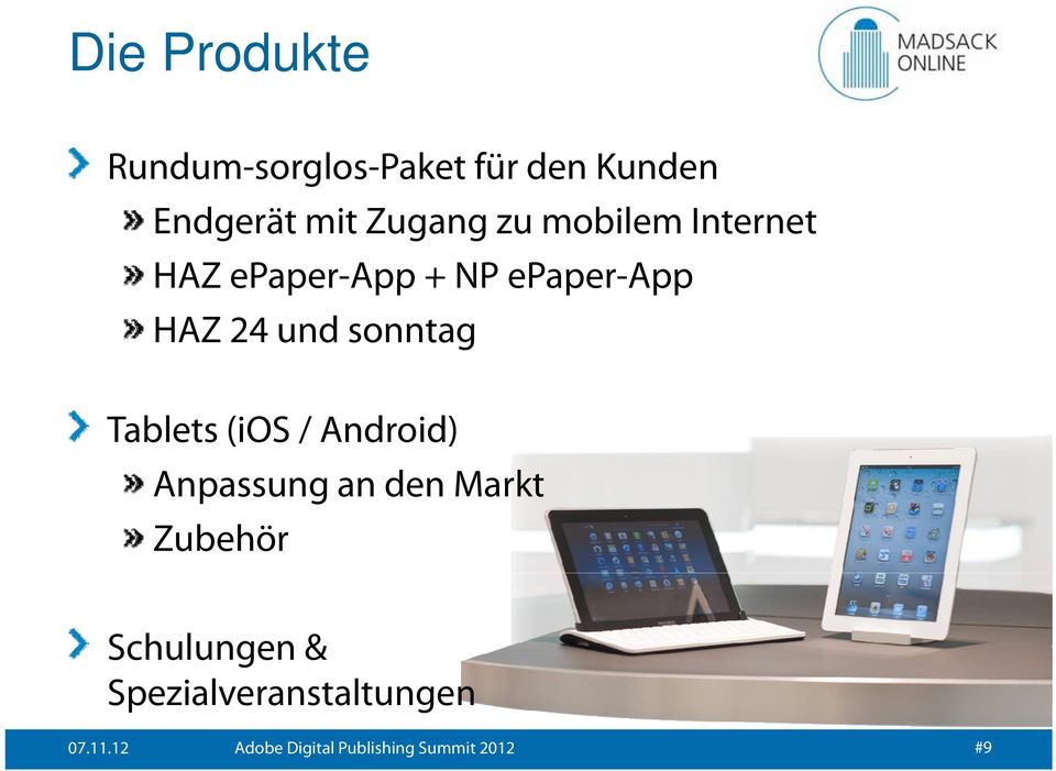epaper-app HAZ 24 und sonntag Tablets (ios / Android)