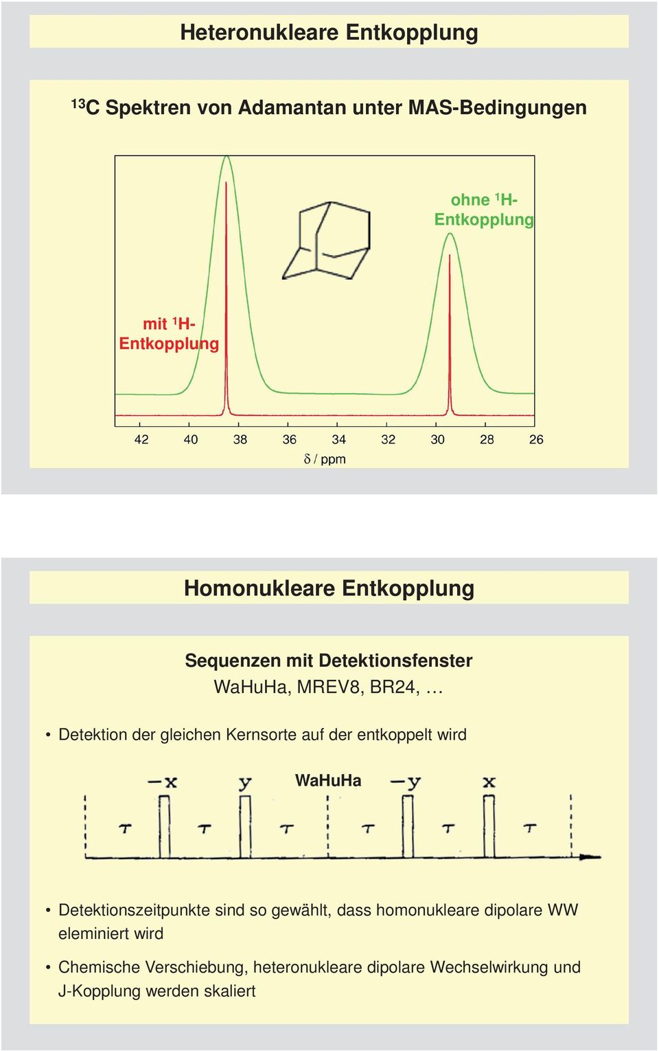 gleichen Kernsorte auf der entkoppelt wird WaHuHa Detektionszeitpunkte sind so gewählt, dass homonukleare