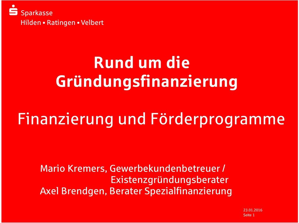 Förderprogramme Mario Kremers,