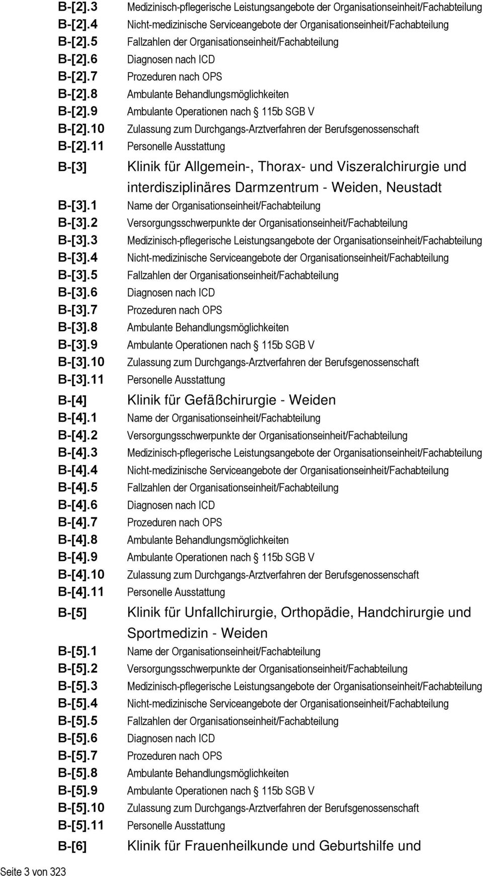 11 B-[6] Medizinisch-pflegerische Leistungsangebote der Organisationseinheit/Fachabteilung Nicht-medizinische Serviceangebote der Organisationseinheit/Fachabteilung Fallzahlen der