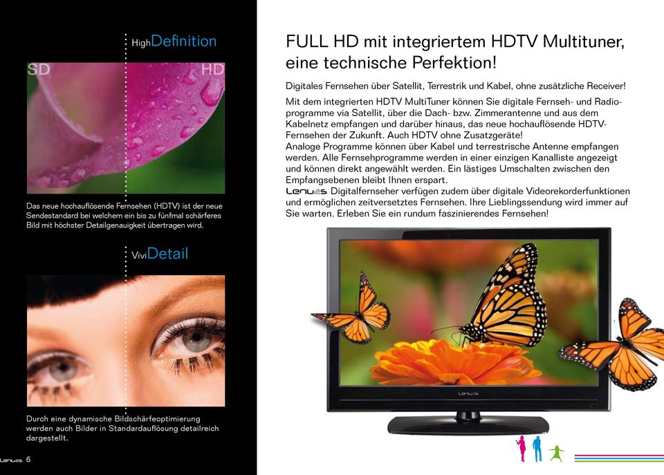 Mit dem integrierten HDTV MultiTuner können Sie digitale Fernseh- und Radioprogramme via Satellit, über die Dach- bzw.