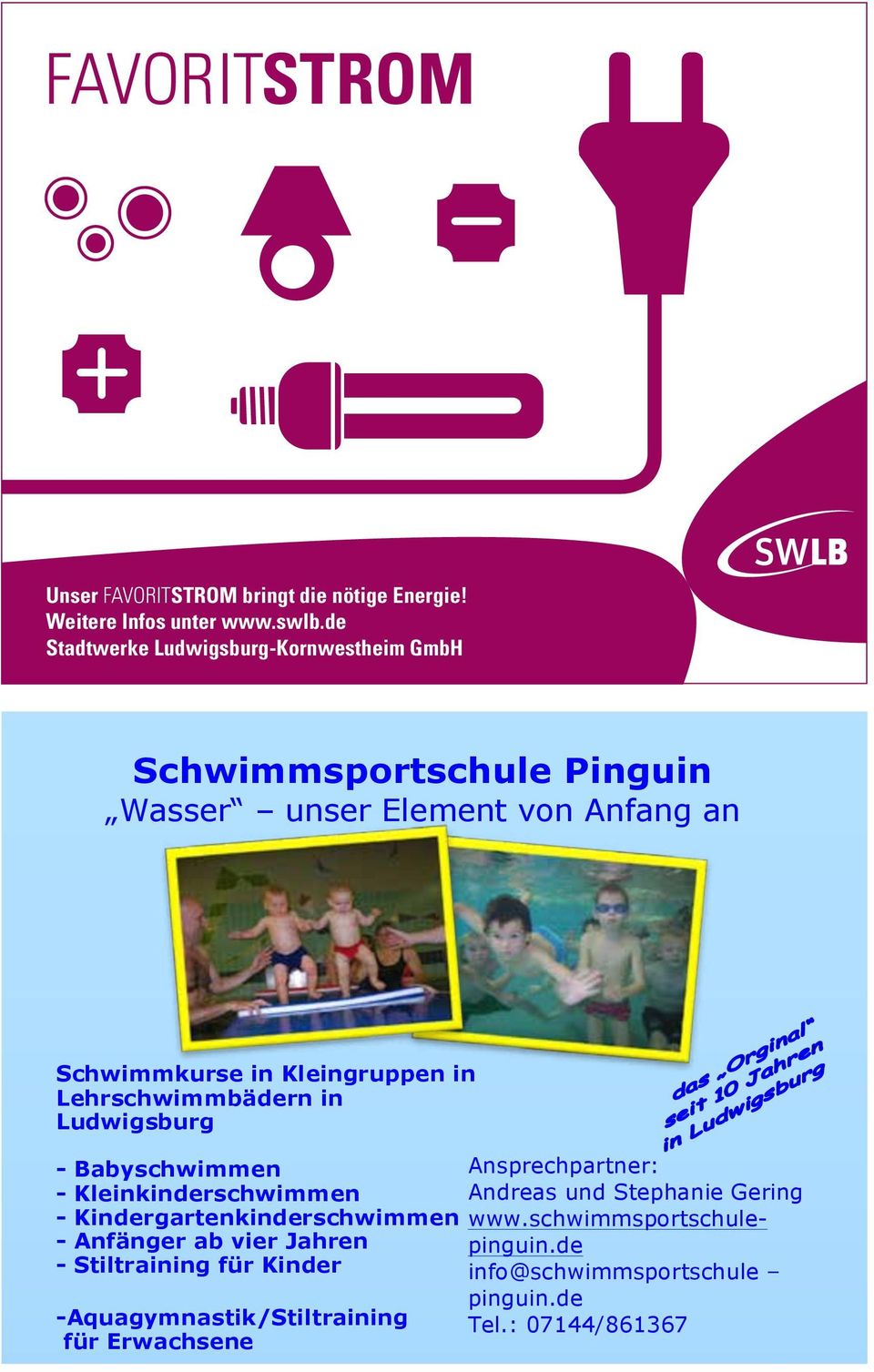 13 15:56 Schwimmsportschule Pinguin Wasser unser Element von Anfang an Schwimmkurse in Kleingruppen in Lehrschwimmbädern in Ludwigsburg -