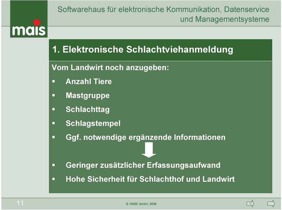 Ggf. notwendige ergänzende Informationen Geringer