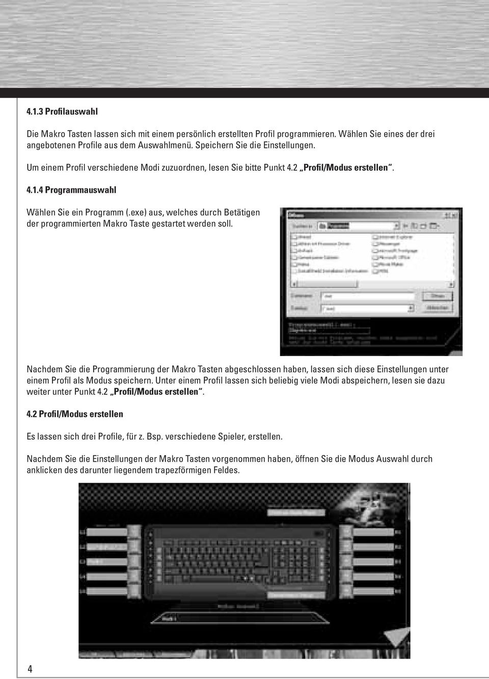 exe) aus, welches durch Betätigen der programmierten Makro Taste gestartet werden soll.