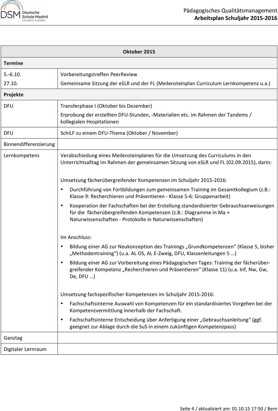 Rahmen der gemeinsamen Sitzung von eslr und FL (02.09.