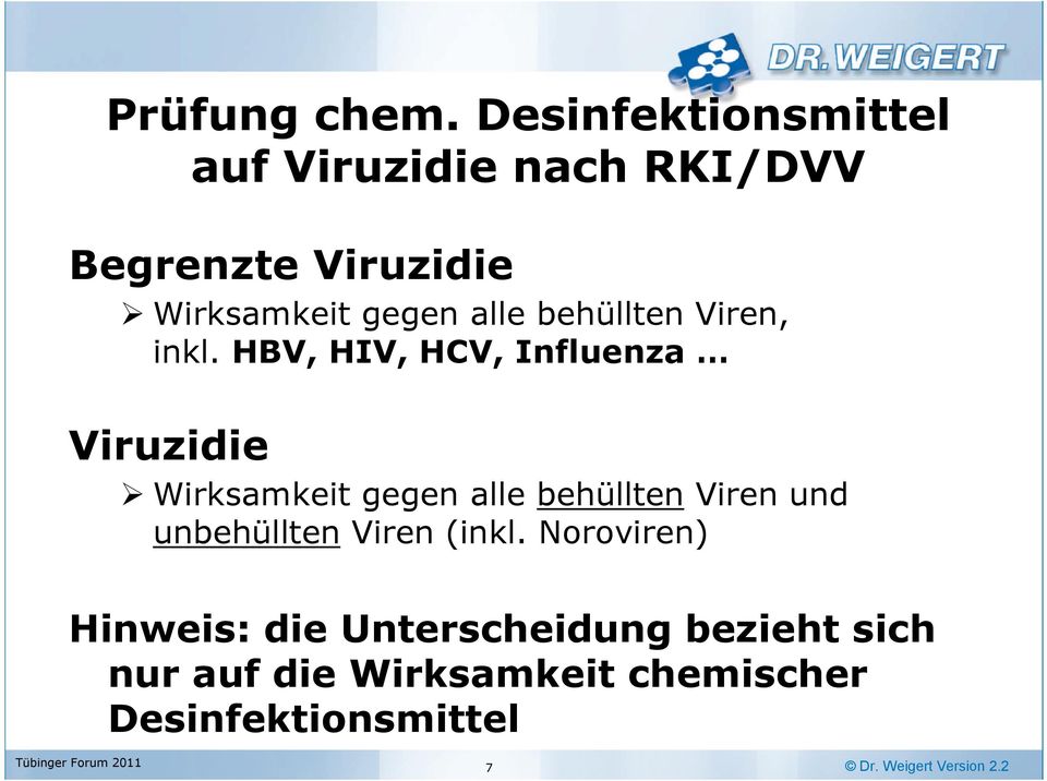 alle behüllten Viren, inkl.