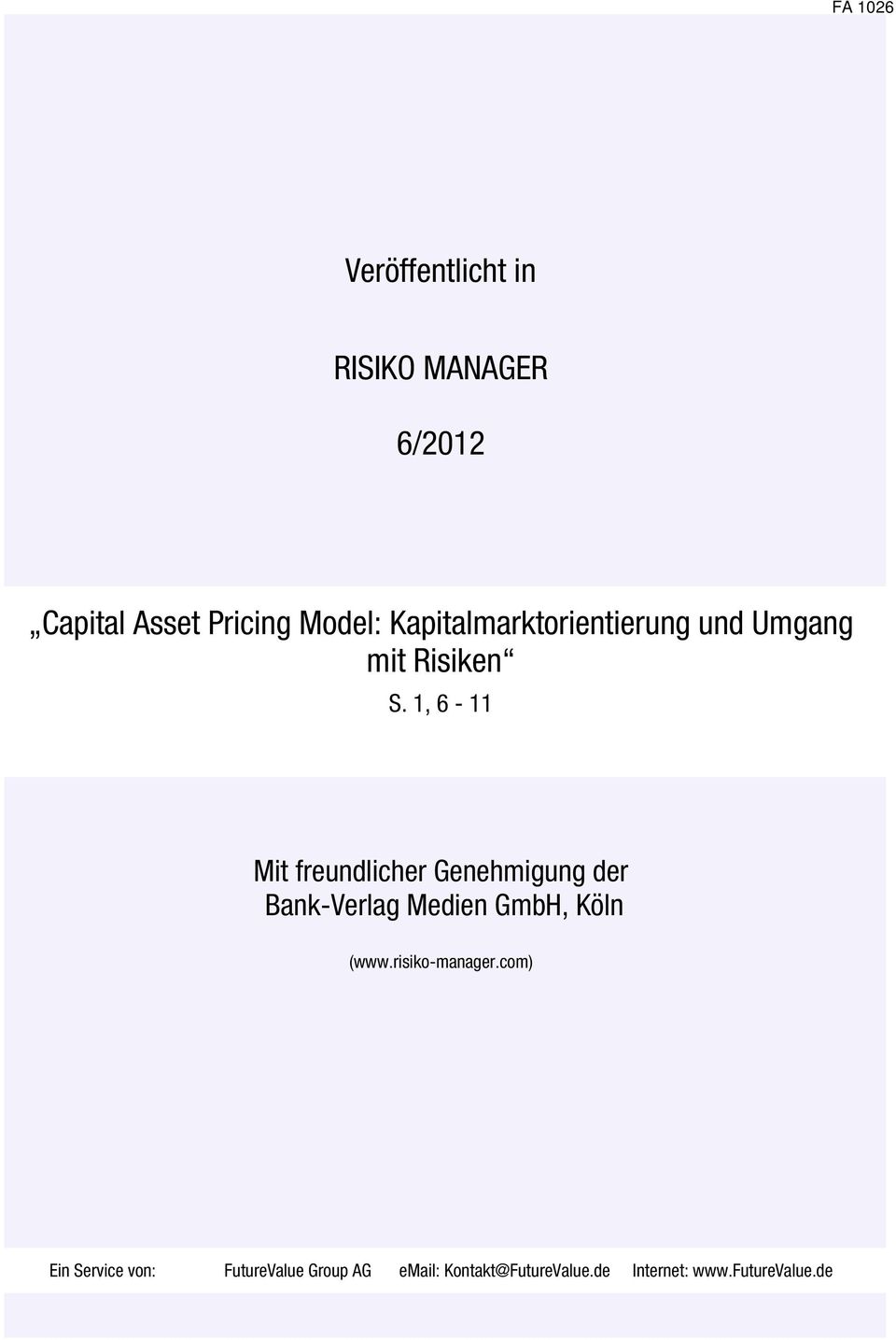 1, 6-11 Mit freundlicher Genehmigung der Bank-Verlag Medien GmbH, Köln (www.