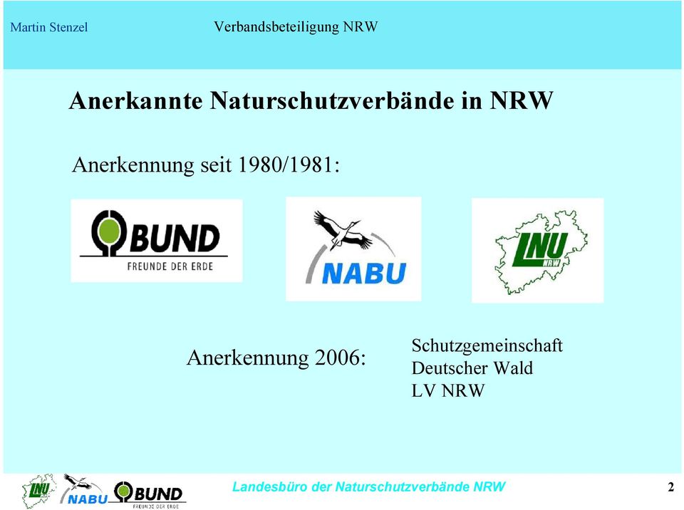 Naturschutzverbände in NRW Anerkennung seit