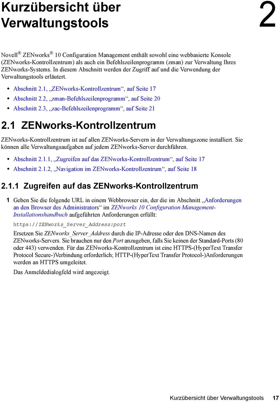 2, zman-befehlszeilenprogramm, auf Seite 20 Abschnitt 2.3, zac-befehlszeilenprogramm, auf Seite 21 2.