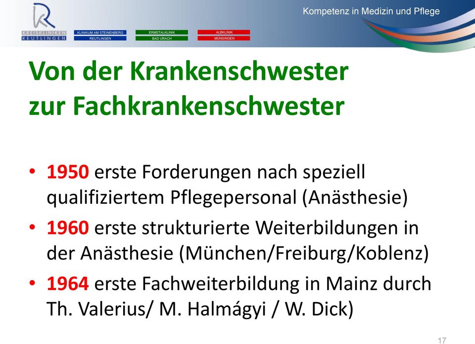 strukturierte Weiterbildungen in der Anästhesie (München/Freiburg/Koblenz)