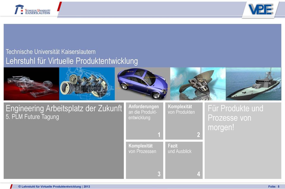 PLM Future Tagung Anforderungen an die Produktentwicklung 1 Komplexität von Produkten 2
