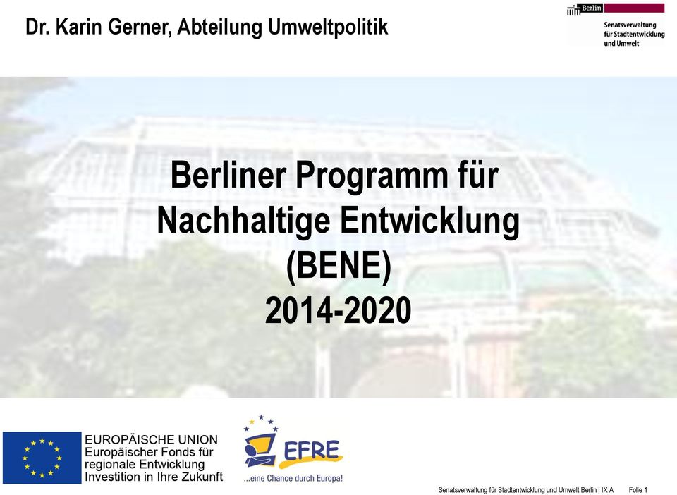 Entwicklung (BENE) 2014-2020