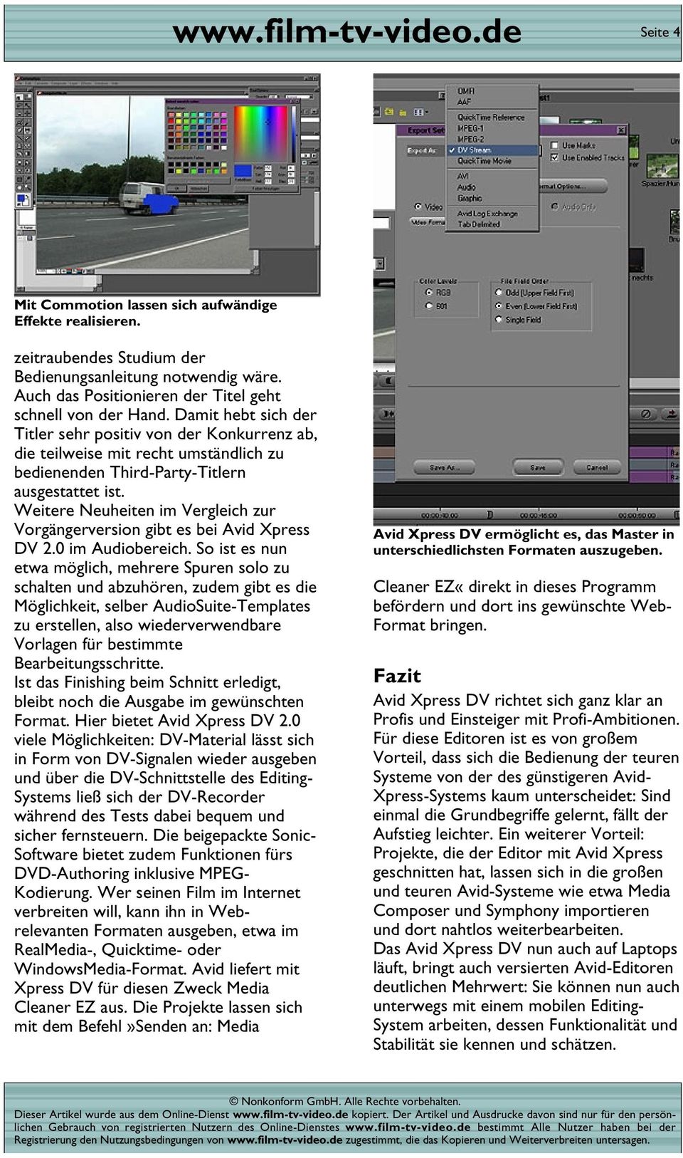 Weitere Neuheiten im Vergleich zur Vorgängerversion gibt es bei Avid Xpress DV 2.0 im Audiobereich.