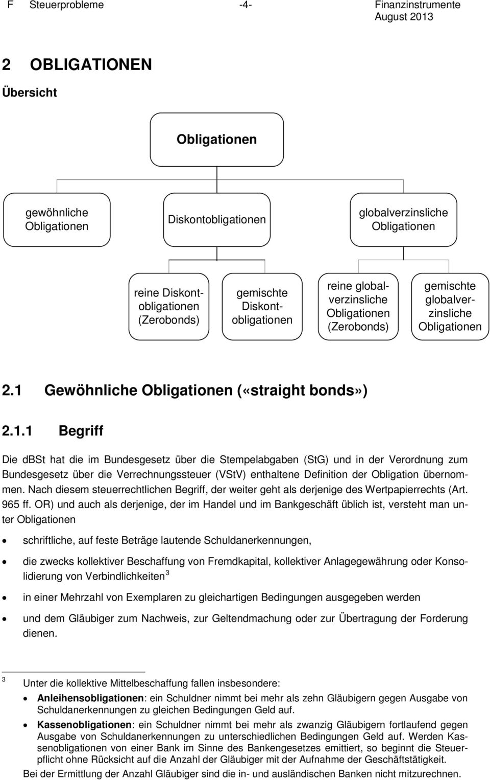 Gewöhnliche Obligationen («straight bonds») 2.1.