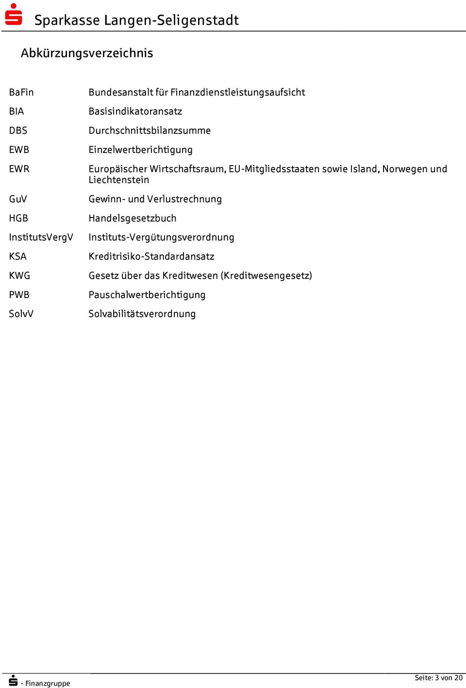 Liechtenstein Gewinn- und Verlustrechnung Handelsgesetzbuch InstitutsVergV Instituts-Vergütungsverordnung KSA KWG PWB SolvV