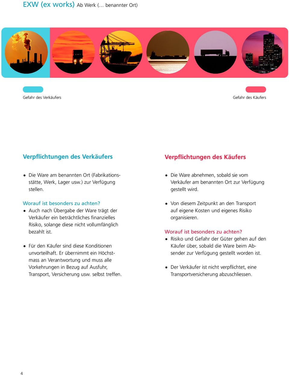 Er übernimmt ein Höchstmass an Verantwortung und muss alle Vorkehrungen in Bezug auf Ausfuhr, Transport, Versicherung usw. selbst treffen.